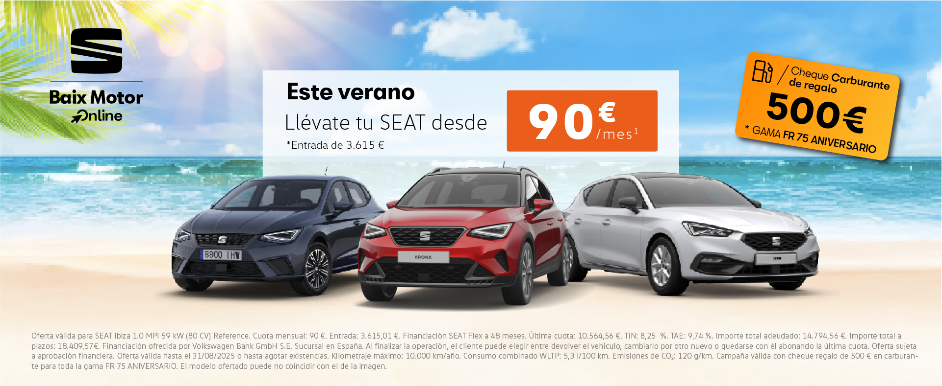 ¡Este Veranos tu SEAT por 90€/mes!